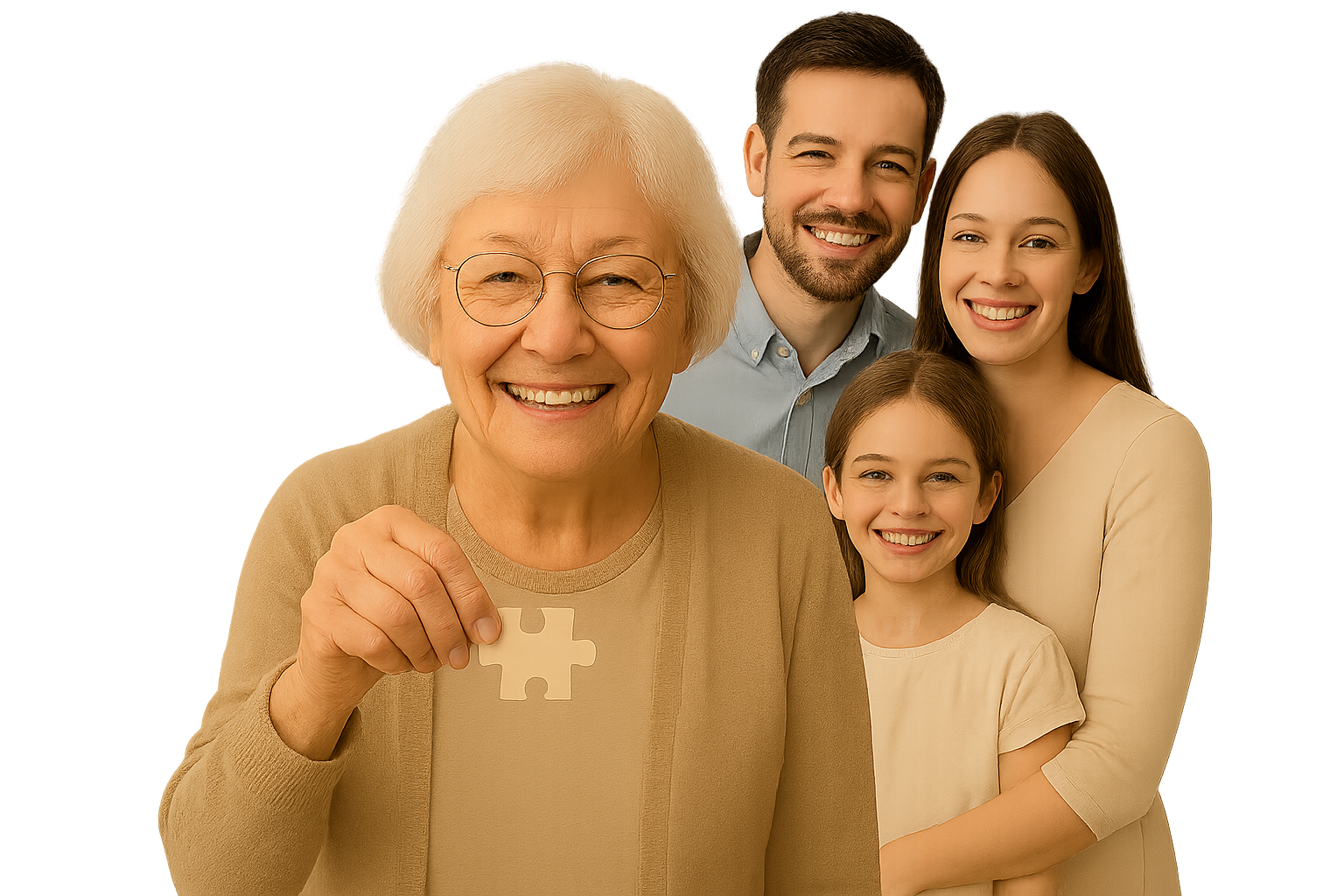 A family sharing time and conversation together